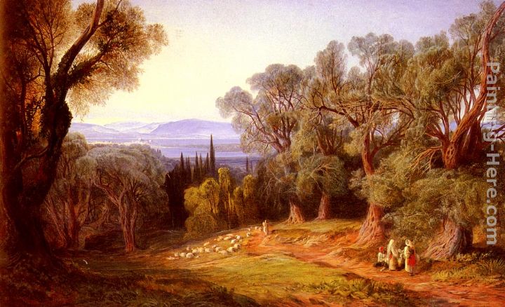 Corfu and the Albanian Mountains painting - Edward Lear Corfu and the Albanian Mountains art painting